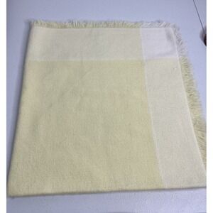 Vtg Churchill Handwoven Baby Blanket All Orlon Acrylic Yellow White